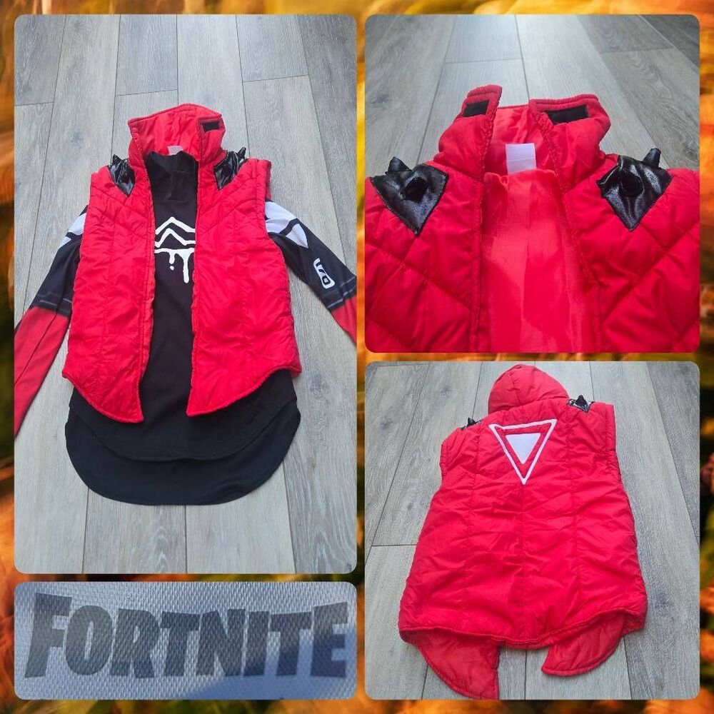Fortnite Fortnight XLord X lord vest and shirt black red warm Youth XL